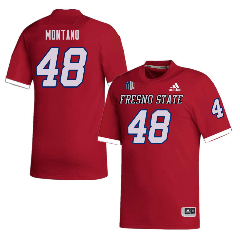 Men #48 Abraham Montano Fresno State Bulldogs College Football Jerseys Sale-Red - Click Image to Close